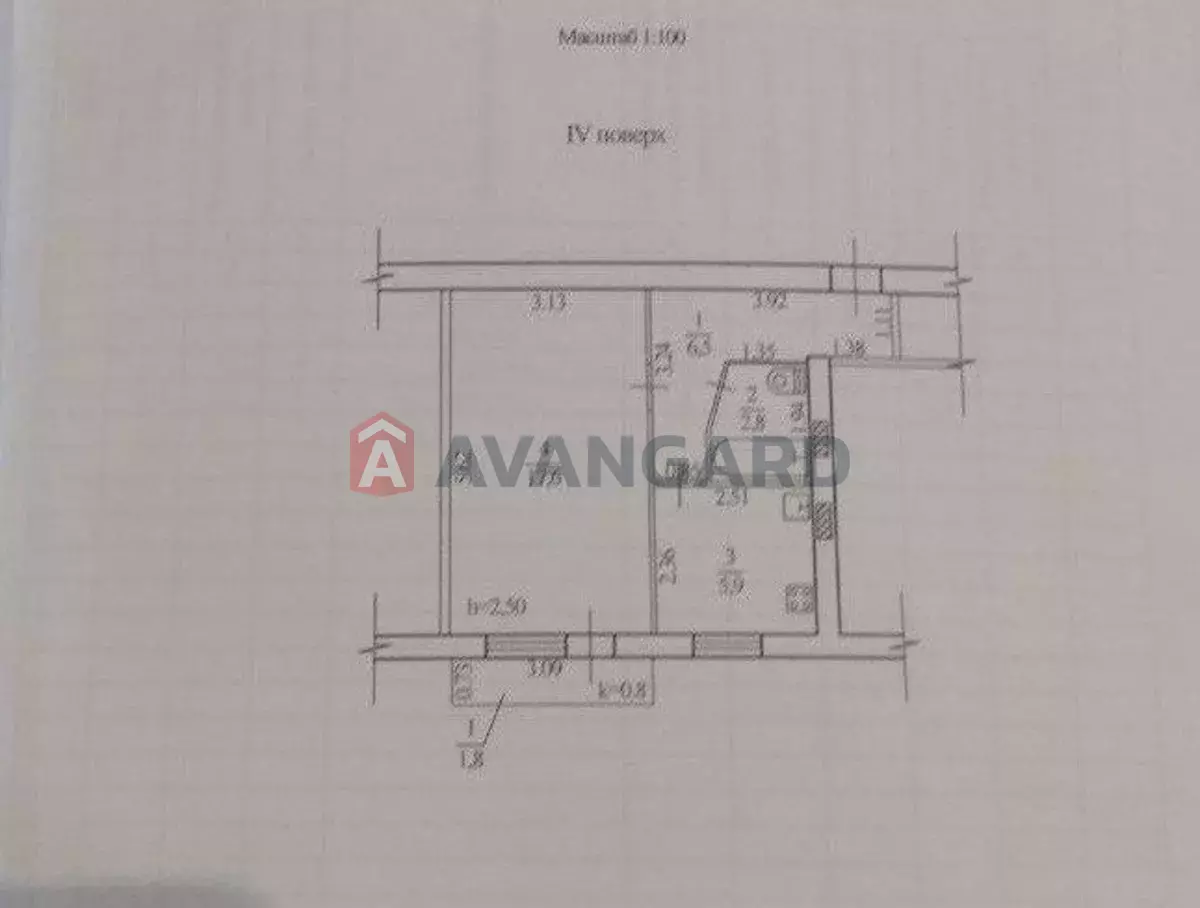 1 кім. квартира, 32/-/6 кв. м., 4/5 поверх фото 1 1 кім. квартира, 32/-/6 кв. м., 4/5 поверх фото 1