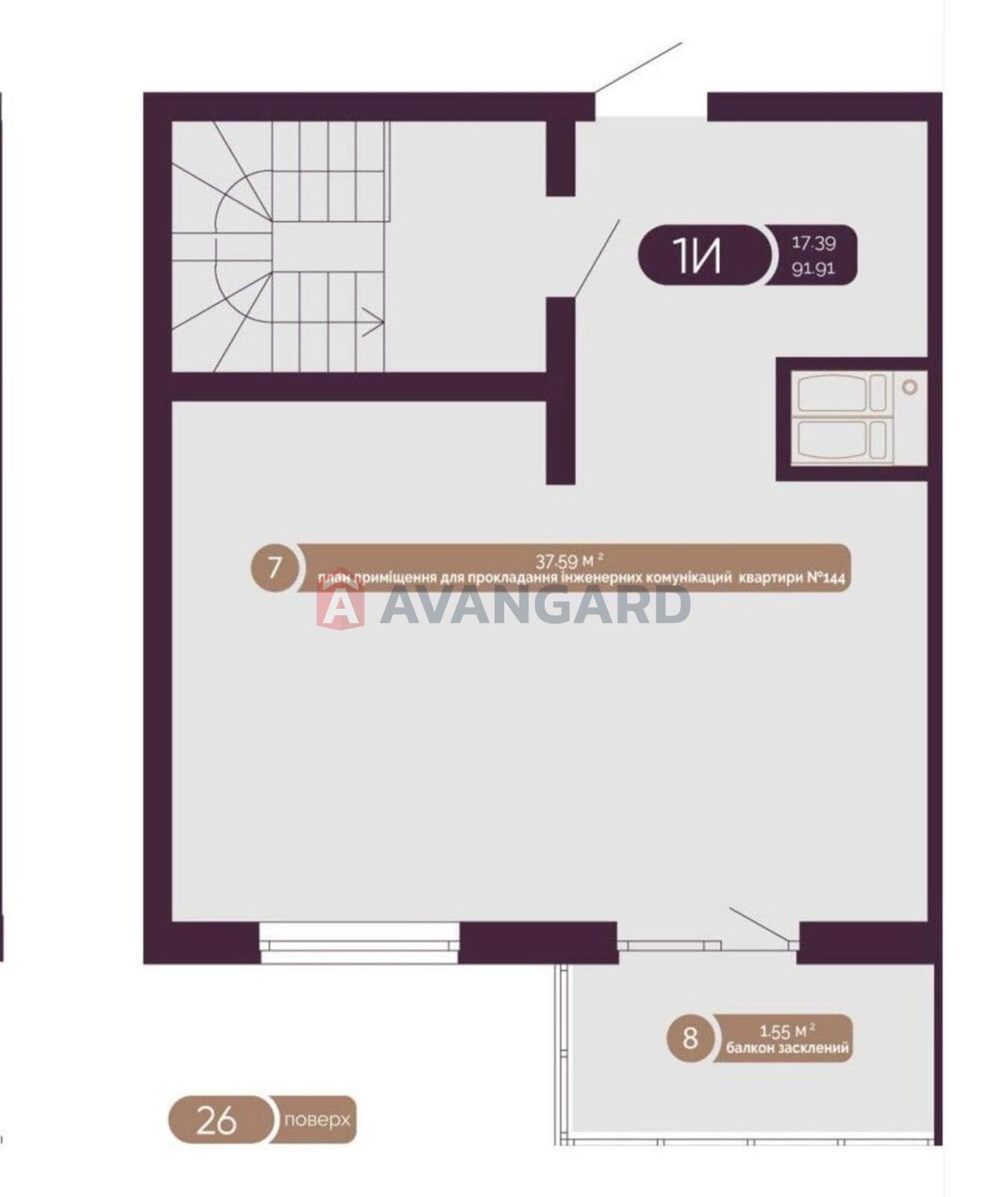 3 комн. квартира, 101/55/15 кв. м., 25/26 этаж фото 5 3 комн. квартира, 101/55/15 кв. м., 25/26 этаж фото 5