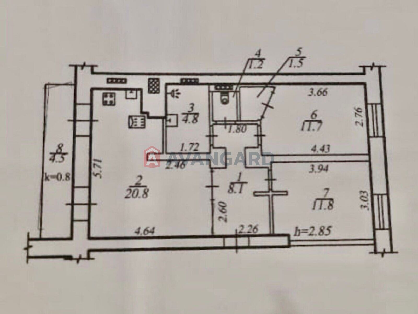 3 кім. квартира, 64/-/10 кв. м., 4/7 поверх фото 17 3 кім. квартира, 64/-/10 кв. м., 4/7 поверх фото 17