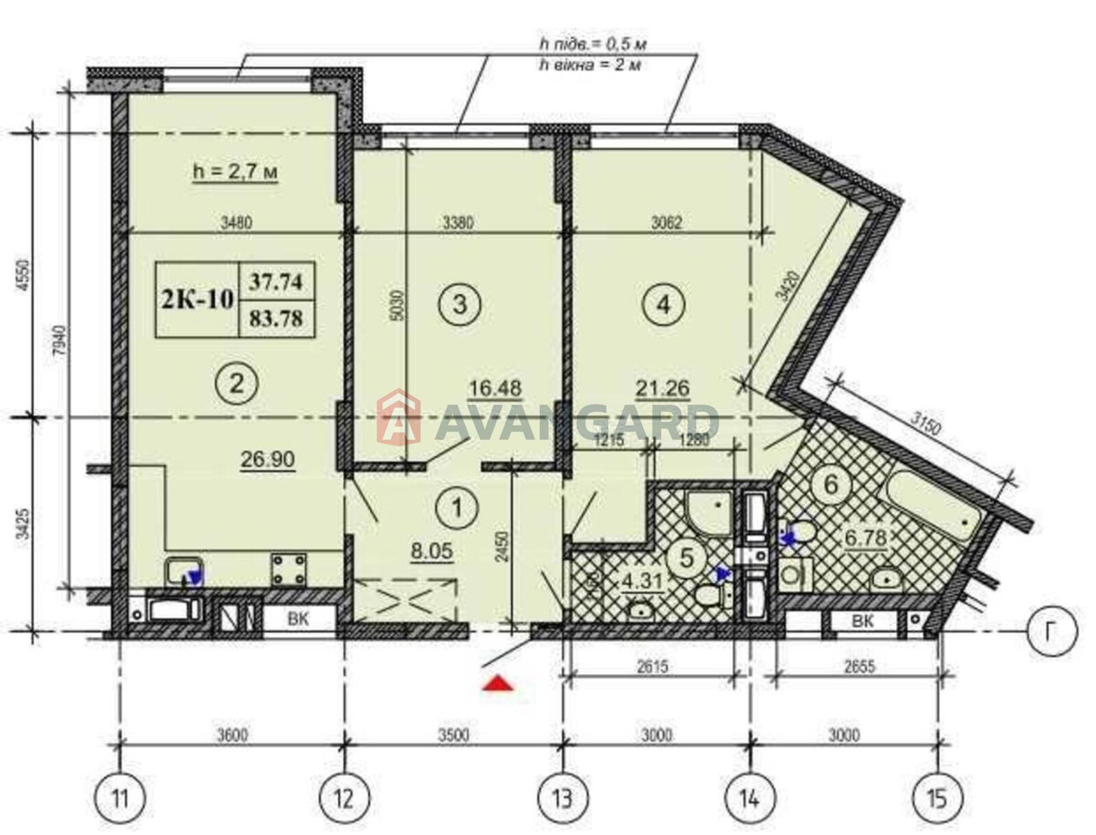 2 комн. квартира, 83780/-/19 кв. м., 16/16 этаж фото 1 2 комн. квартира, 83780/-/19 кв. м., 16/16 этаж фото 1