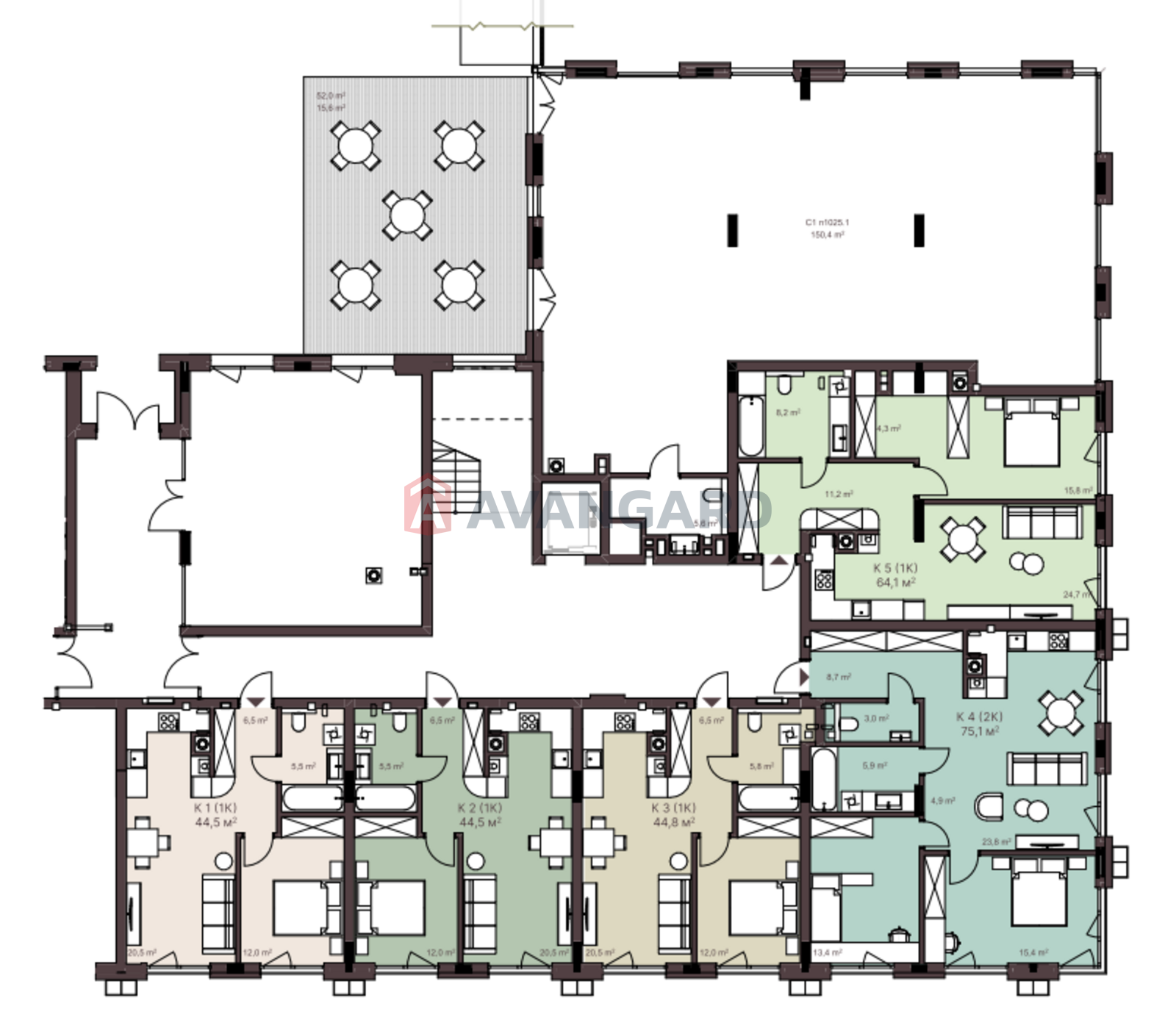 1 кім. квартира, 44/12/21 кв. м., 3/7 поверх фото 9 1 кім. квартира, 44/12/21 кв. м., 3/7 поверх фото 9