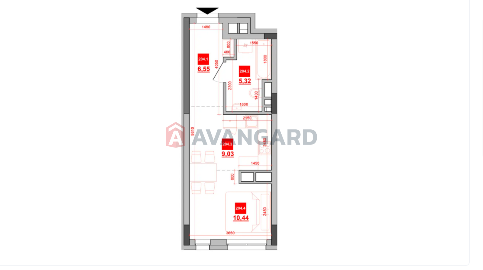 1 кім. квартира, 31.34/-/9.03 кв. м., 2/7 поверх фото 8 1 кім. квартира, 31.34/-/9.03 кв. м., 2/7 поверх фото 8