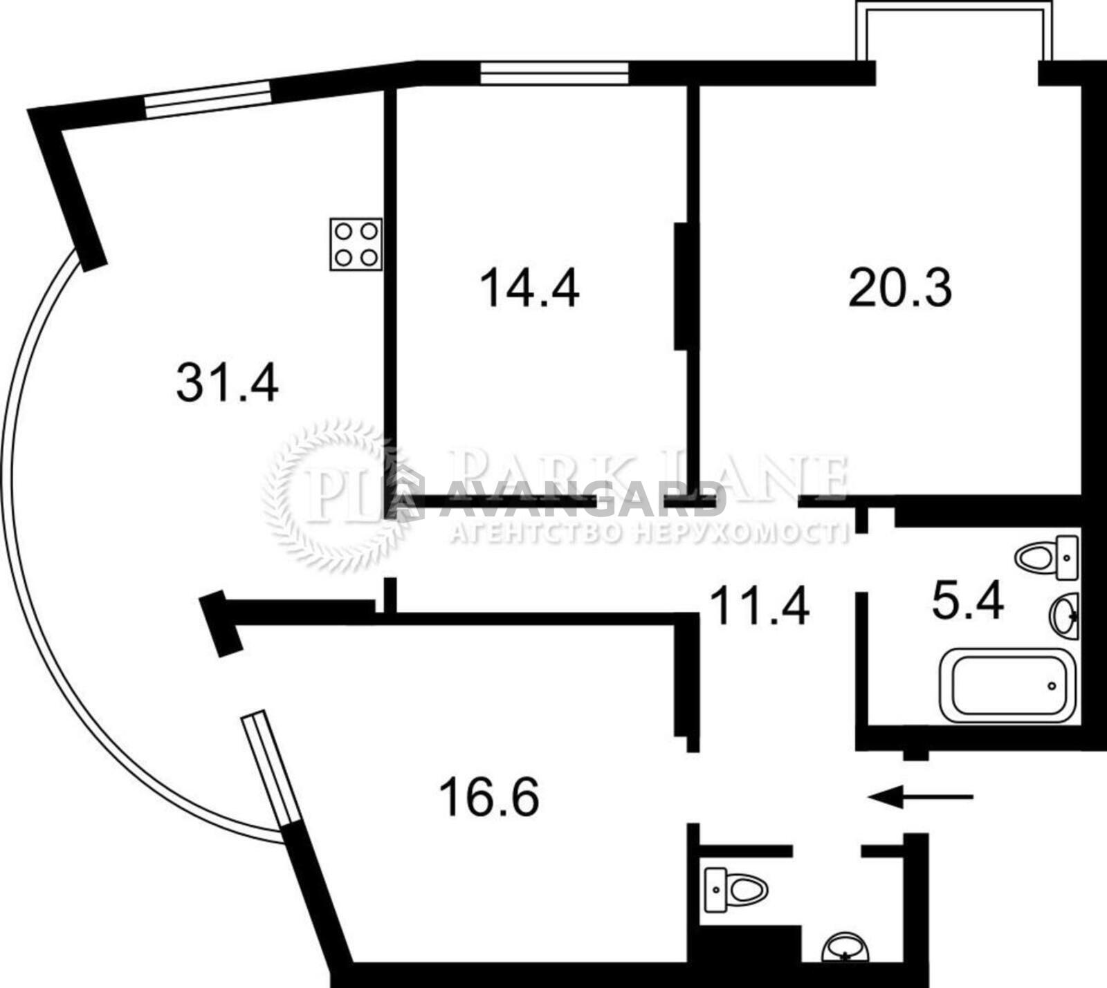 3 комн. квартира, 101/62/20 кв. м., 13/24 этаж фото 5 3 комн. квартира, 101/62/20 кв. м., 13/24 этаж фото 5