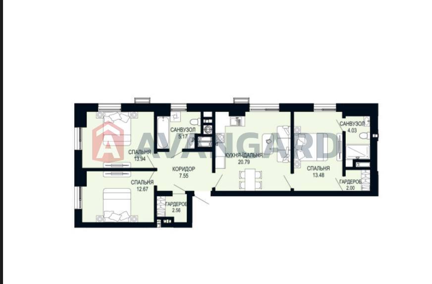 3 кім. квартира, 83/21/45 кв. м., 2/7 поверх фото 2 3 кім. квартира, 83/21/45 кв. м., 2/7 поверх фото 2