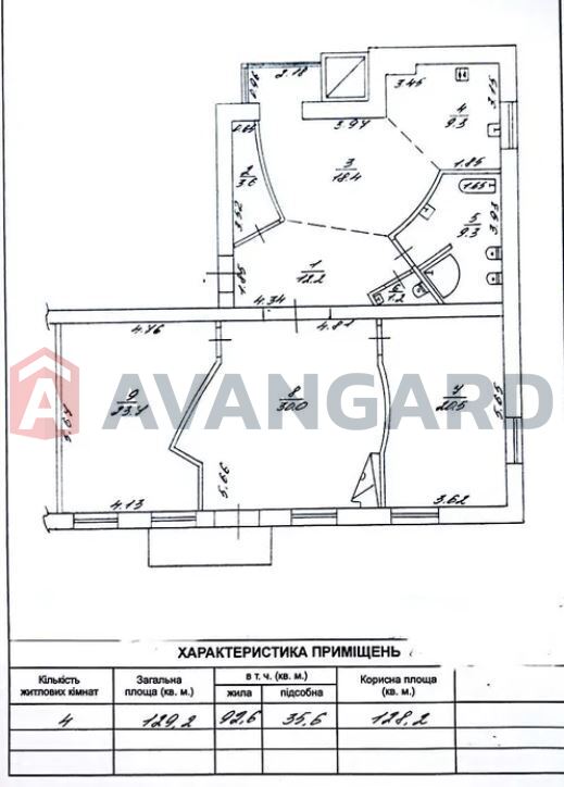 4 комн. квартира, 129.2/92.6/9.3 кв. м., 4/5 этаж фото 1 4 комн. квартира, 129.2/92.6/9.3 кв. м., 4/5 этаж фото 1