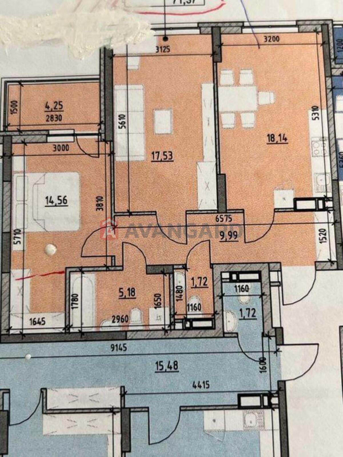 2 кім. квартира, 71/-/18 кв. м., 10/26 поверх фото 2 2 кім. квартира, 71/-/18 кв. м., 10/26 поверх фото 2