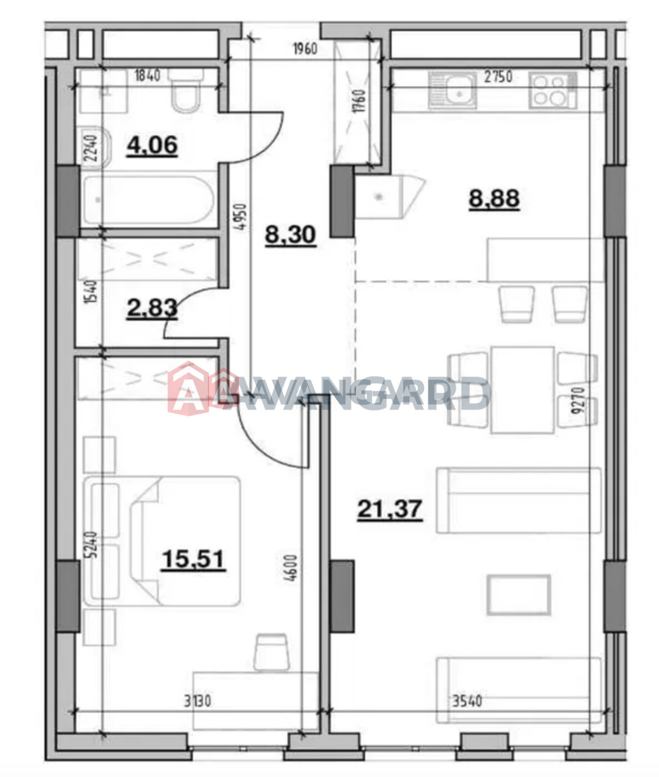 1 комн. квартира, 60/-/9 кв. м., 15/17 этаж фото 4 1 комн. квартира, 60/-/9 кв. м., 15/17 этаж фото 4