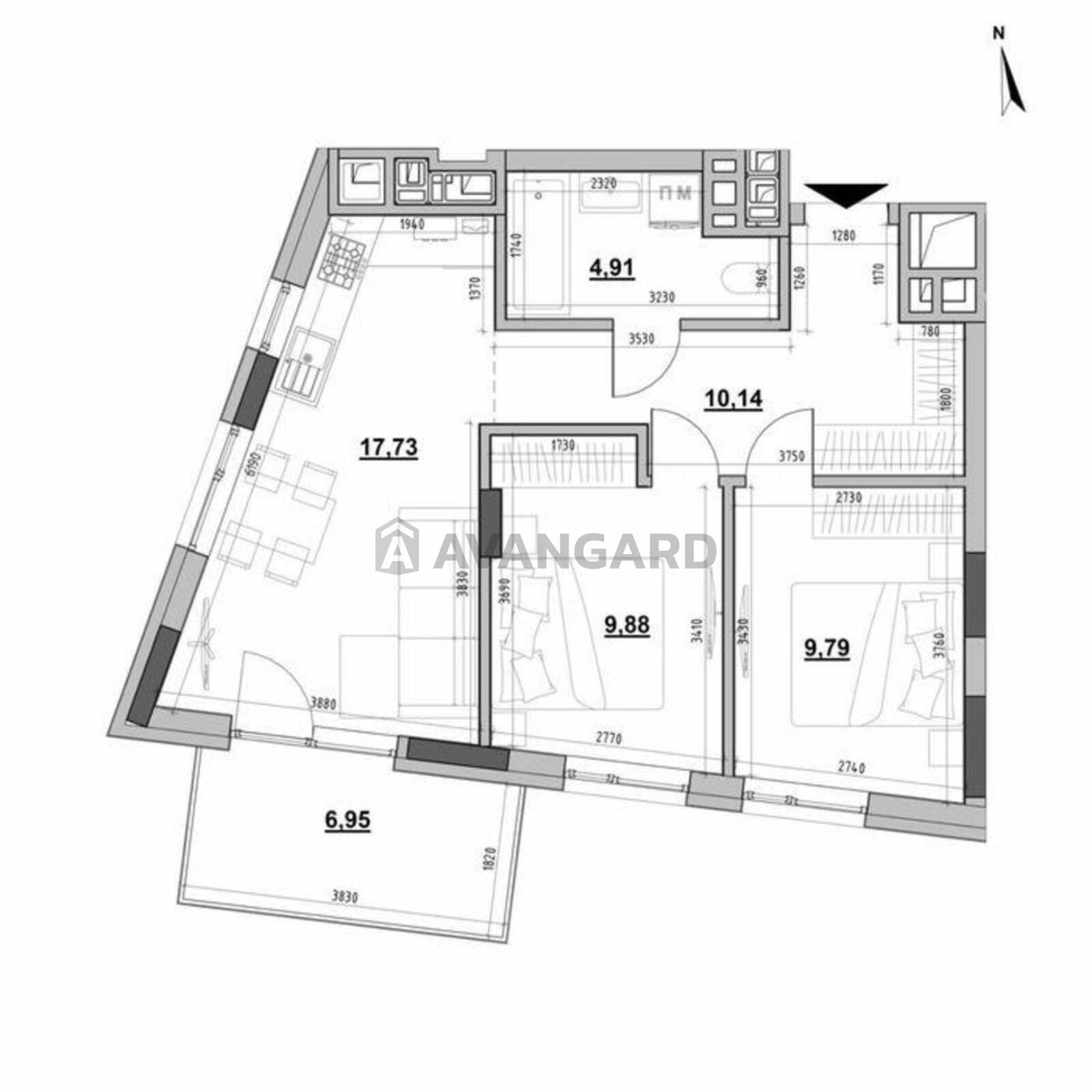 2 комн. квартира, 54/-/17 кв. м., 6/8 этаж фото 5 2 комн. квартира, 54/-/17 кв. м., 6/8 этаж фото 5