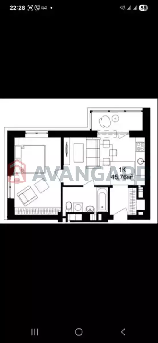 1 комн. квартира, 45/-/12 кв. м., 13/13 этаж фото 8 1 комн. квартира, 45/-/12 кв. м., 13/13 этаж фото 8