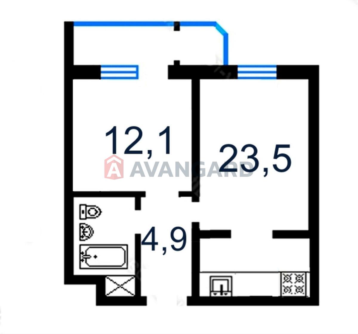 1 комн. квартира, 50 / 30 / 8 кв. м., 14/22 этаж фото 13 1 комн. квартира, 50 / 30 / 8 кв. м., 14/22 этаж фото 13