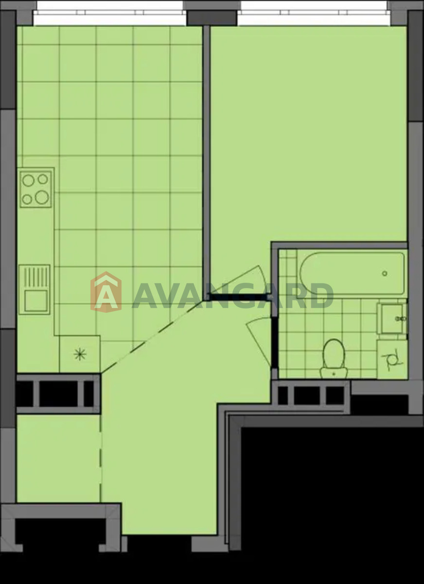 1 кім. квартира, 45/-/15 кв. м., 17/24 поверх фото 3 1 кім. квартира, 45/-/15 кв. м., 17/24 поверх фото 3