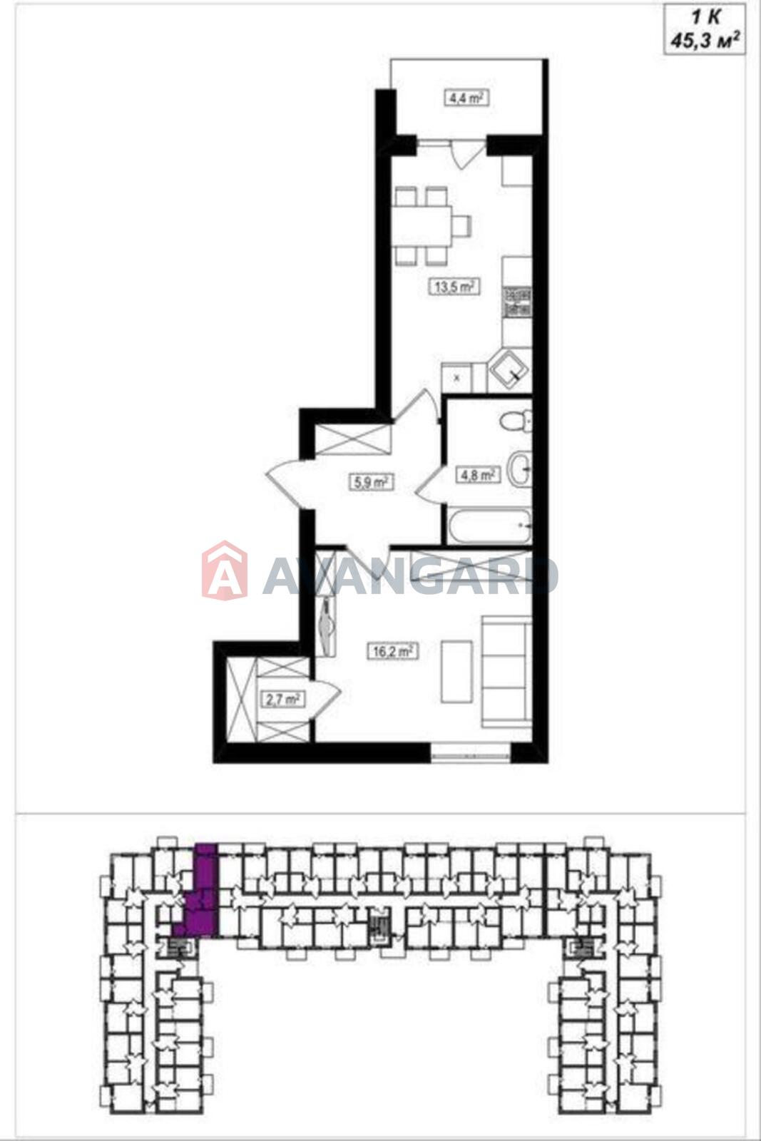 1 комн. квартира, 45/-/- кв. м., 2/6 этаж фото 2 1 комн. квартира, 45/-/- кв. м., 2/6 этаж фото 2