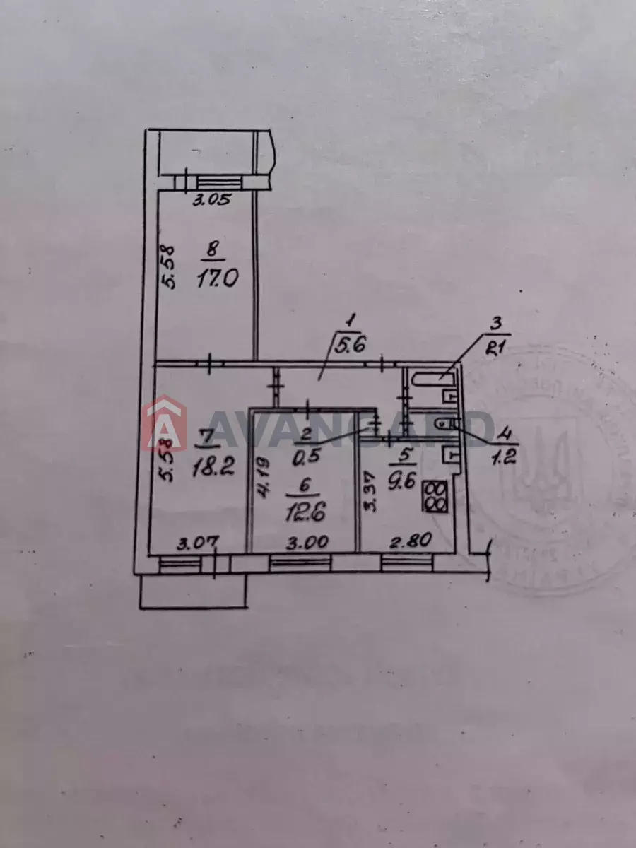 3 кім. квартира, 70/-/9 кв. м., 6/9 поверх фото 3 3 кім. квартира, 70/-/9 кв. м., 6/9 поверх фото 3