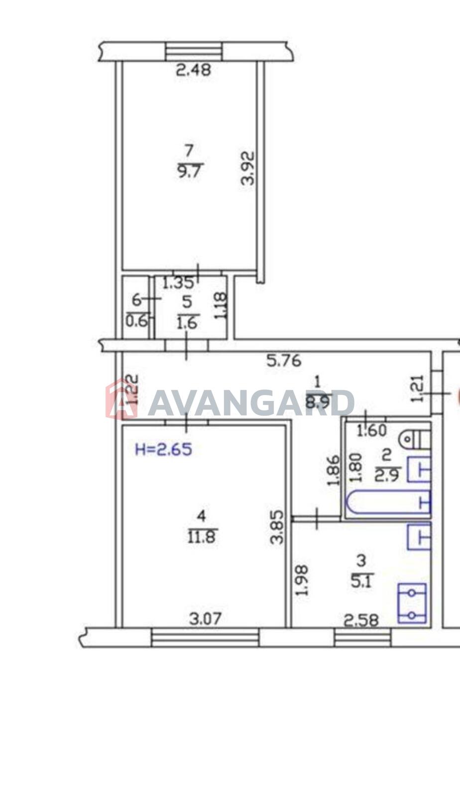 2 комн. квартира, 41/-/6 кв. м., 1/5 этаж фото 1 2 комн. квартира, 41/-/6 кв. м., 1/5 этаж фото 1