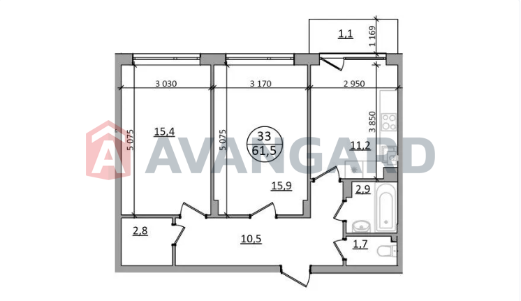 2 комн. квартира, 61/31/11 кв. м., 4/5 этаж фото 2 2 комн. квартира, 61/31/11 кв. м., 4/5 этаж фото 2