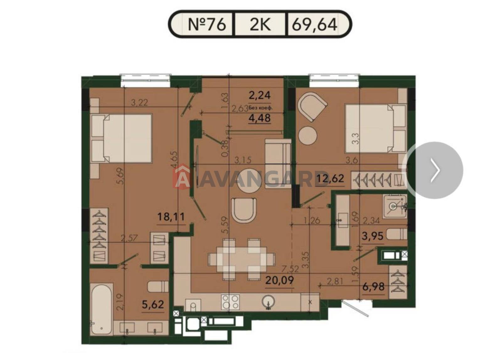 2 комн. квартира, 69,41/31/20 кв. м., 4/8 этаж фото 1 2 комн. квартира, 69,41/31/20 кв. м., 4/8 этаж фото 1