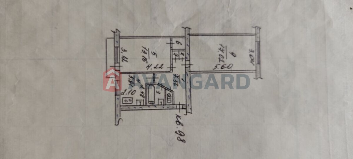 2 кім. квартира, 49/-/6 кв. м., 2/5 поверх фото 1 2 кім. квартира, 49/-/6 кв. м., 2/5 поверх фото 1