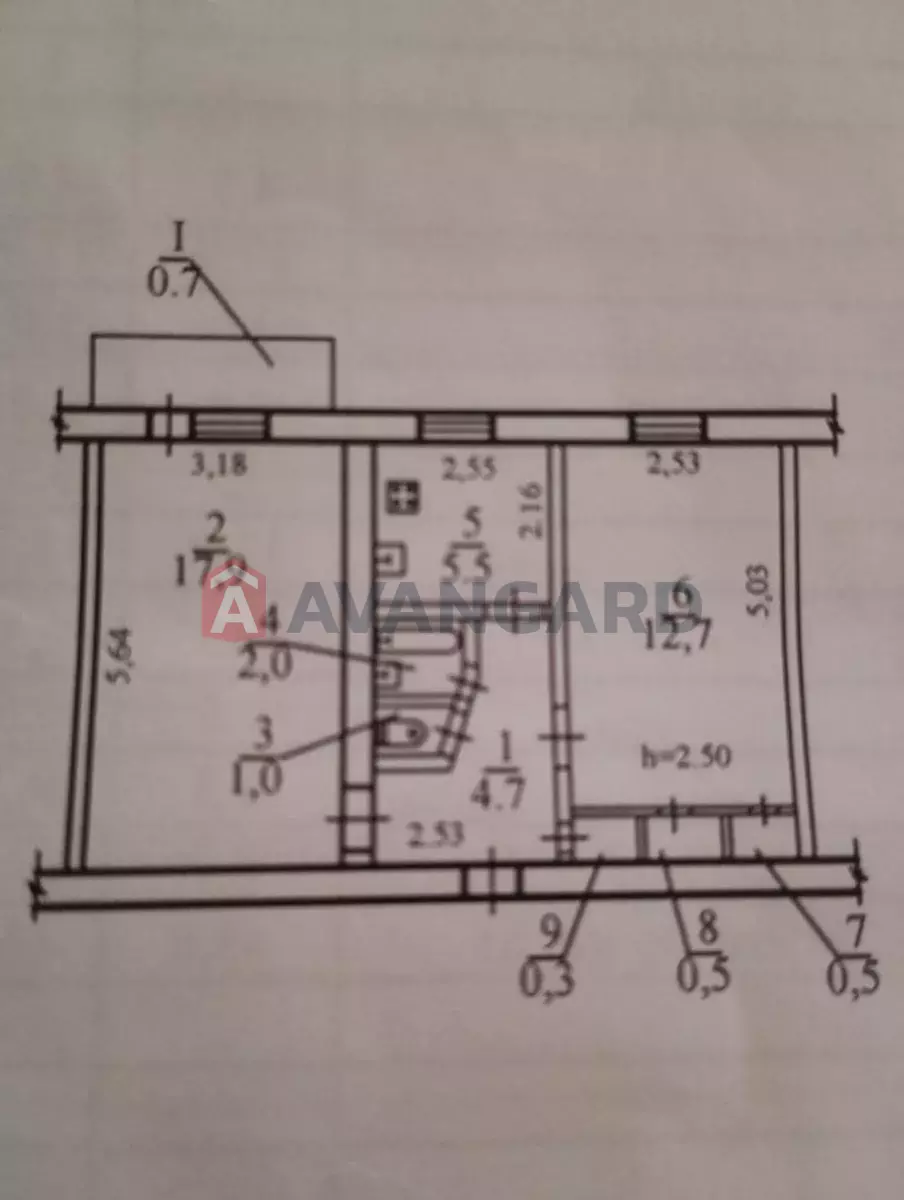 2 кім. квартира, 46/-/6 кв. м., 2/5 поверх фото 5 2 кім. квартира, 46/-/6 кв. м., 2/5 поверх фото 5