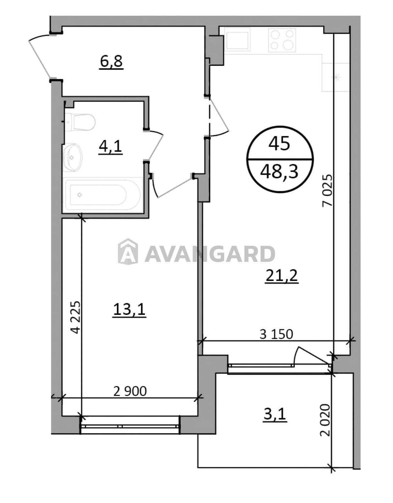 1 кім. квартира, 48.3/-/24 кв. м., 3/5 поверх фото 17 1 кім. квартира, 48.3/-/24 кв. м., 3/5 поверх фото 17