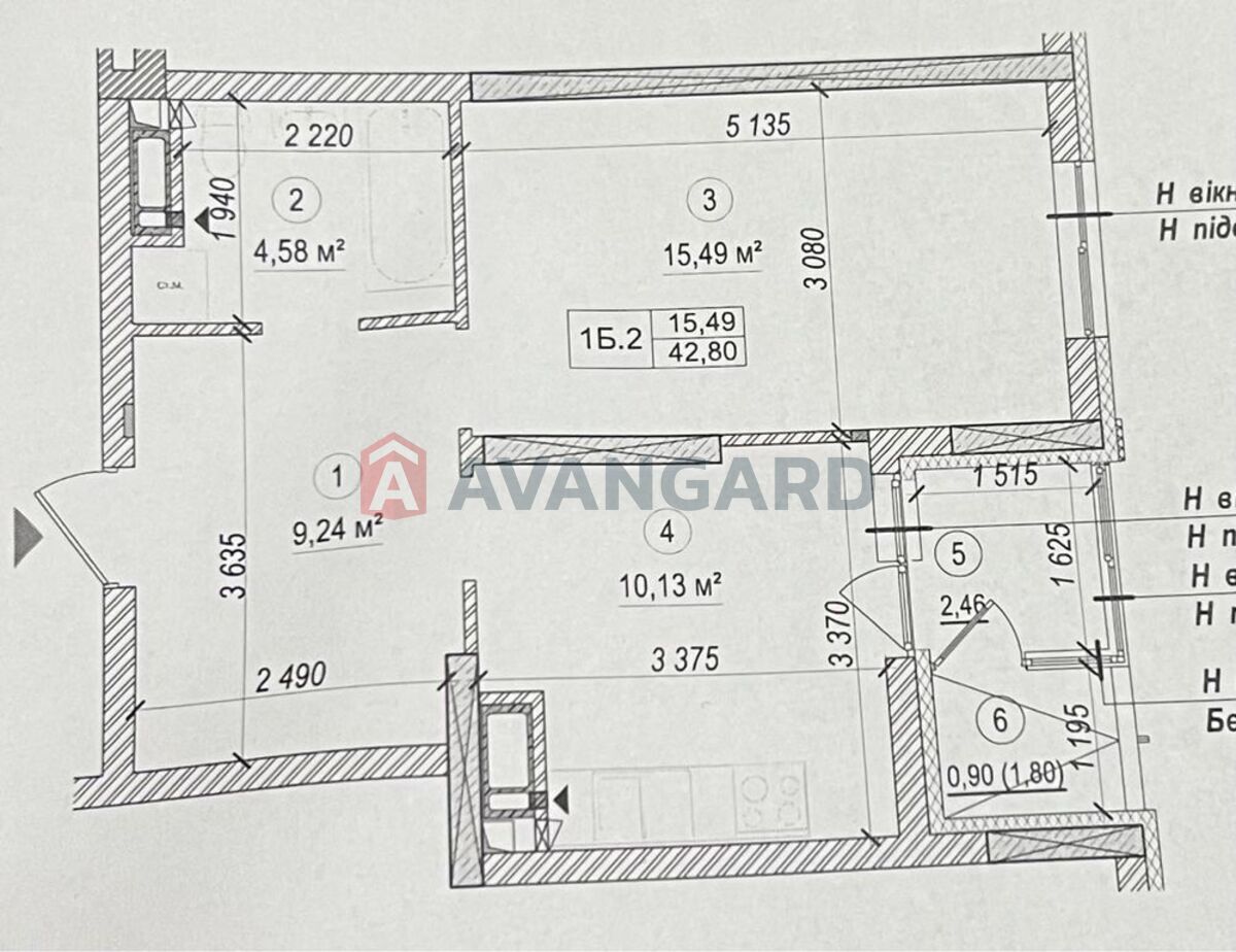 1 комн. квартира, 42/-/10 кв. м., 20/24 этаж фото 4 1 комн. квартира, 42/-/10 кв. м., 20/24 этаж фото 4