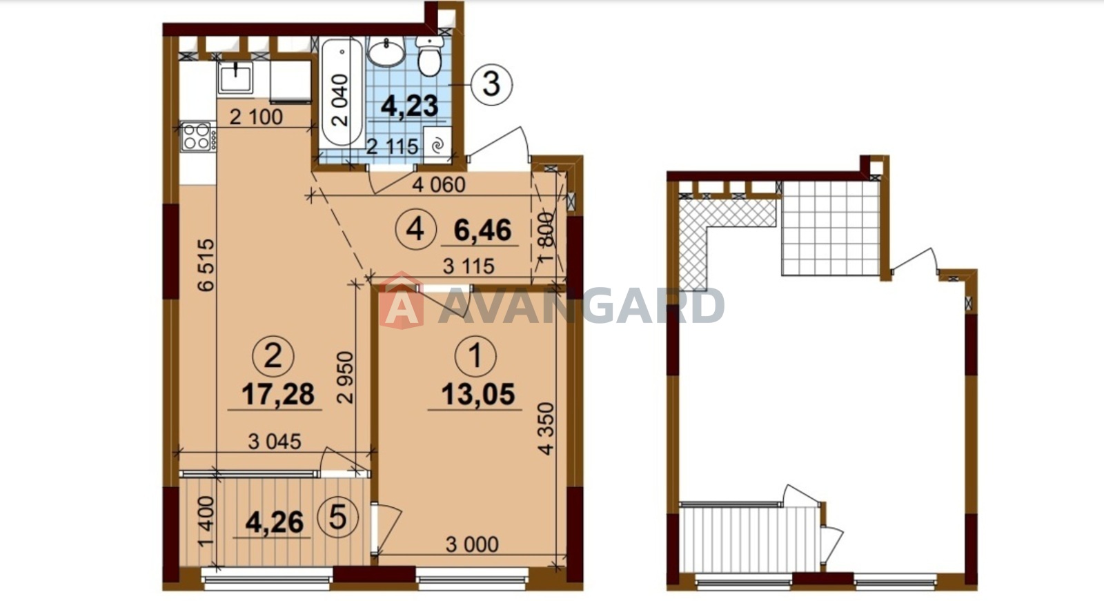 1 комн. квартира, 45/13/21 кв. м., 23/26 этаж фото 1 1 комн. квартира, 45/13/21 кв. м., 23/26 этаж фото 1
