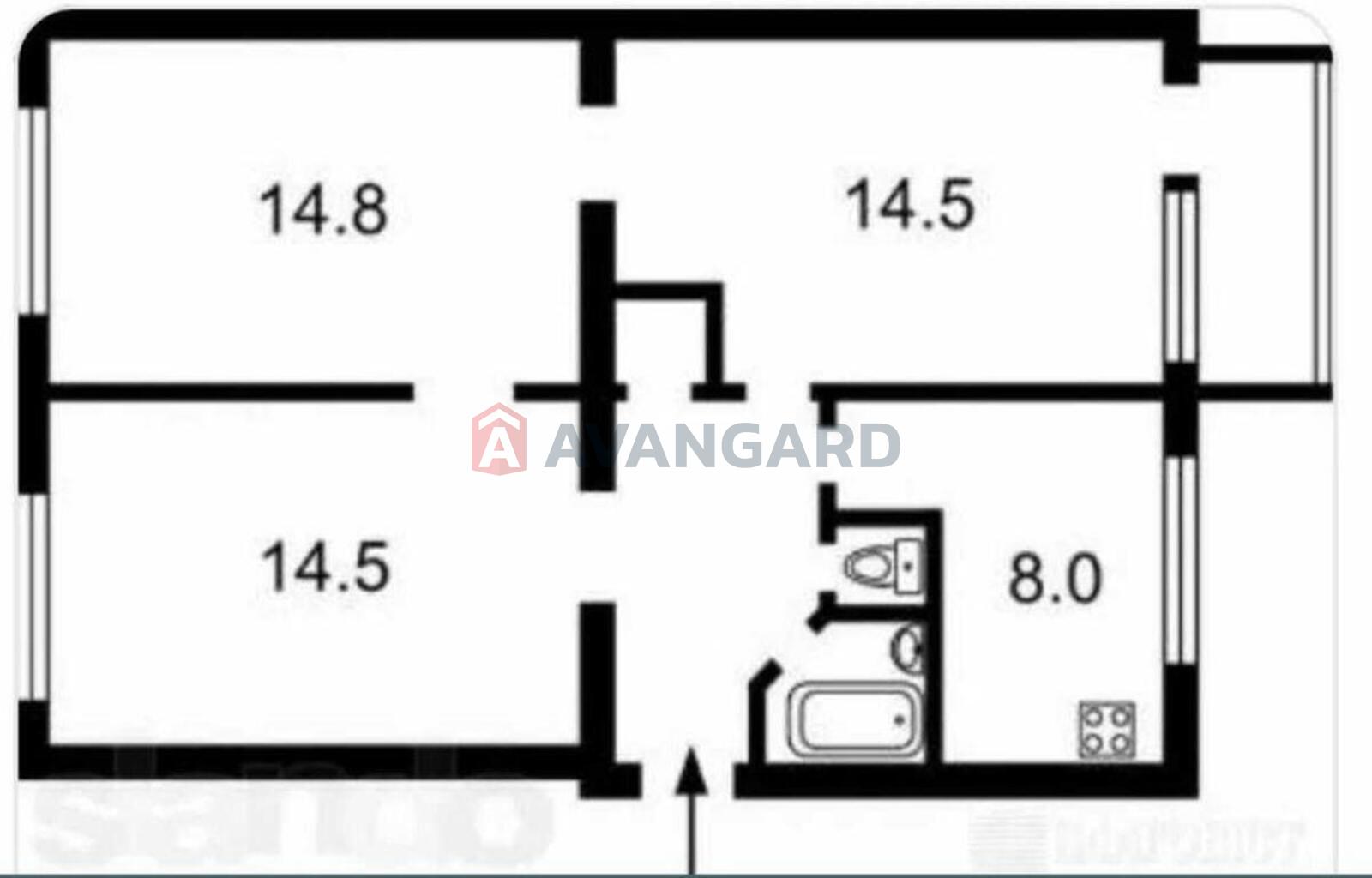 3 кім. квартира, 60/-/8 кв. м., 5/5 поверх фото 1 3 кім. квартира, 60/-/8 кв. м., 5/5 поверх фото 1