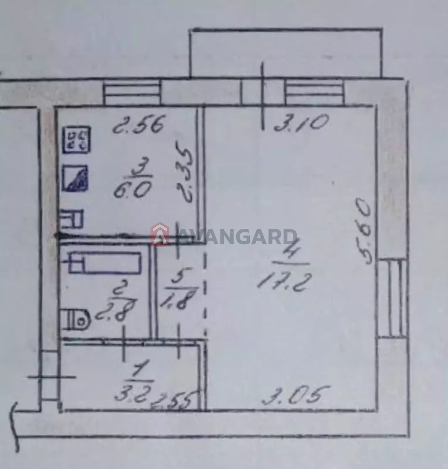1 кім. квартира, 31/17/5 кв. м., 3/5 поверх фото 7 1 кім. квартира, 31/17/5 кв. м., 3/5 поверх фото 7