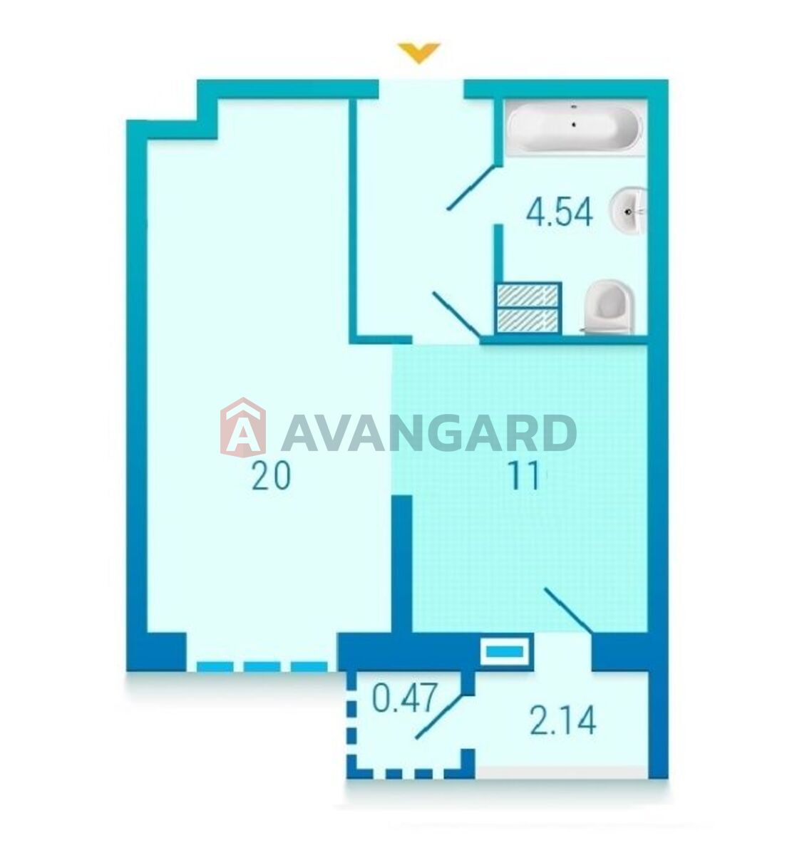 1 кім. квартира, 43/-/11 кв. м., 5/23 поверх фото 18 1 кім. квартира, 43/-/11 кв. м., 5/23 поверх фото 18