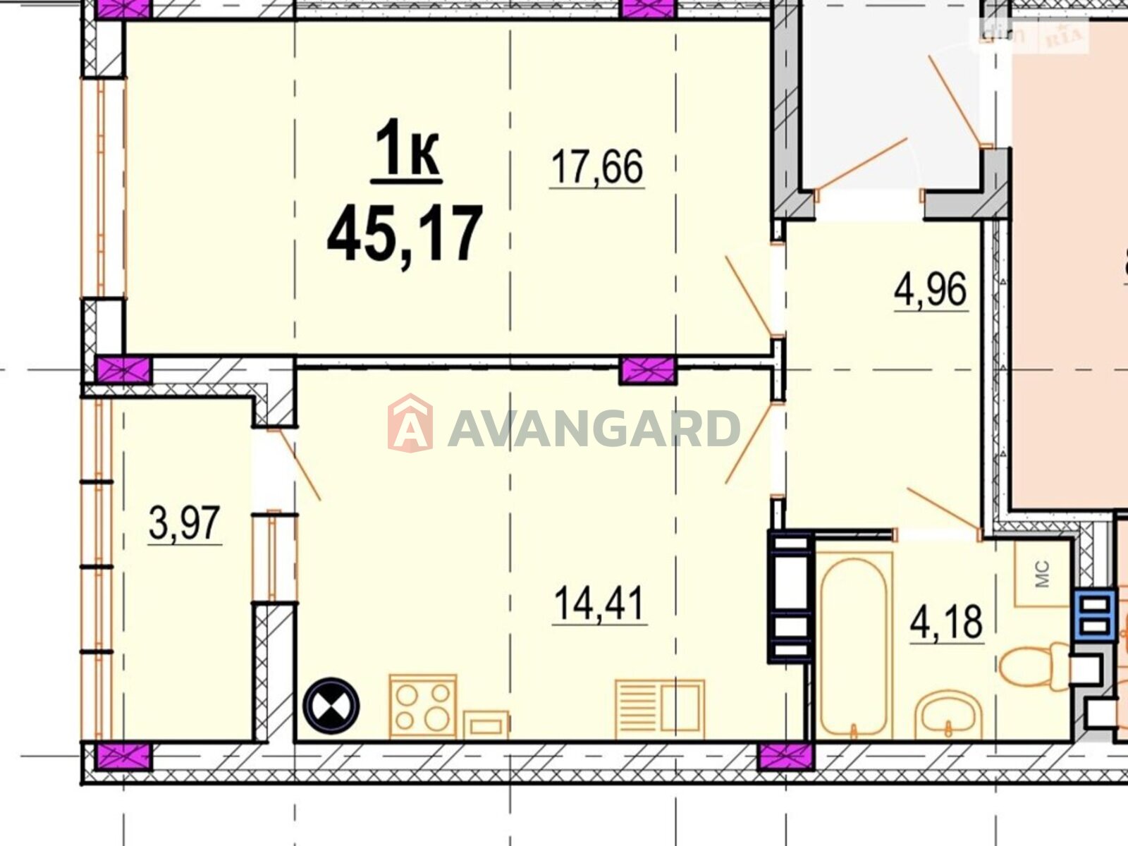 1 комн. квартира, 45/-/14.4 кв. м., 8/8 этаж фото 1 1 комн. квартира, 45/-/14.4 кв. м., 8/8 этаж фото 1