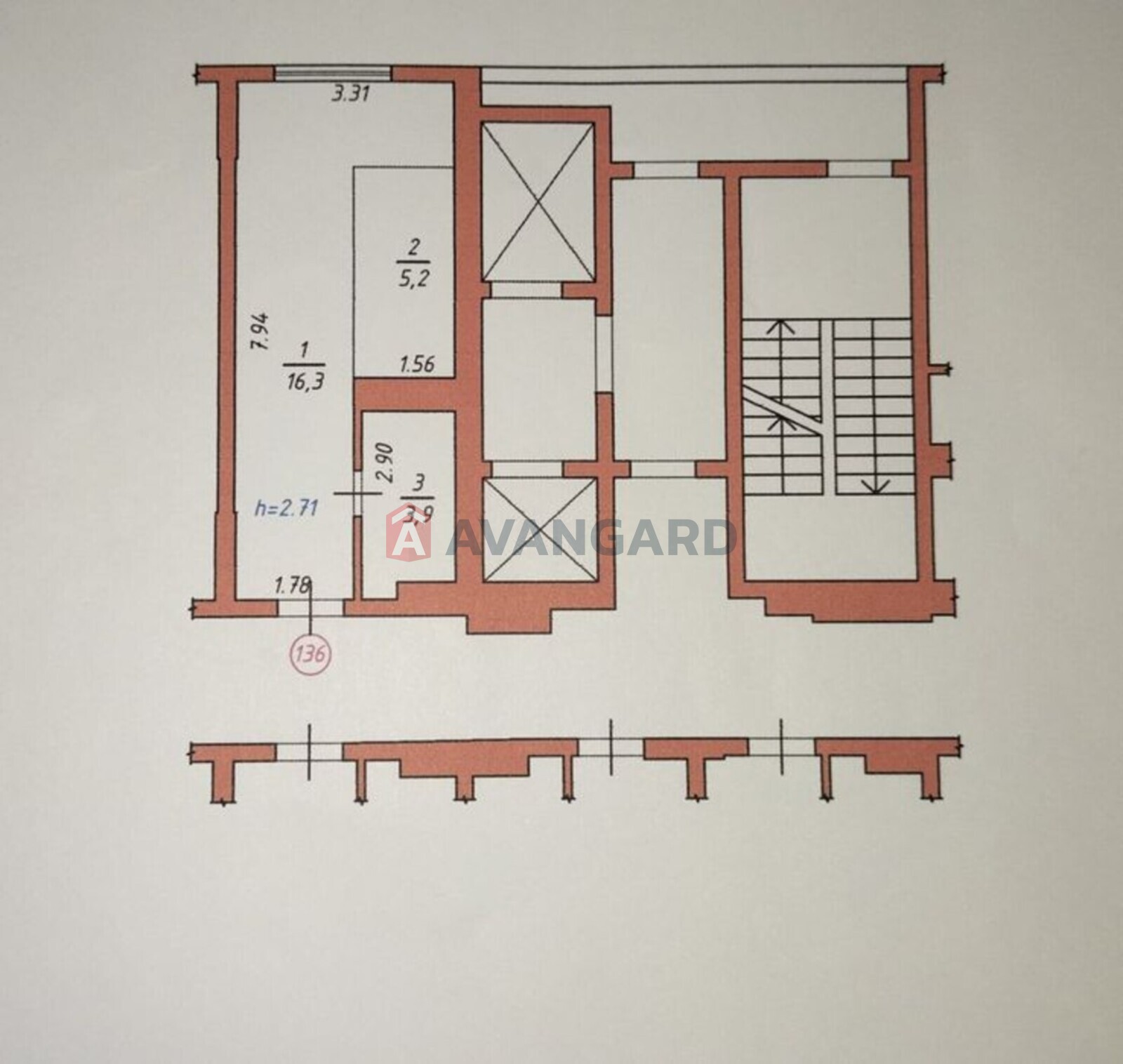 1 кім. квартира, 25/-/6 кв. м., 5/17 поверх фото 1 1 кім. квартира, 25/-/6 кв. м., 5/17 поверх фото 1