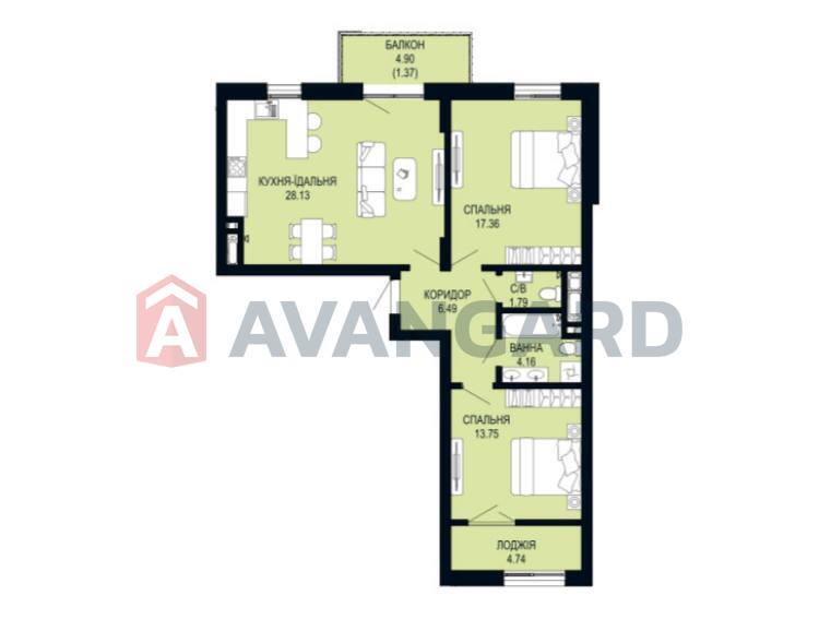 2 кім. квартира, 77/31/- кв. м., 5/7 поверх фото 13 2 кім. квартира, 77/31/- кв. м., 5/7 поверх фото 13