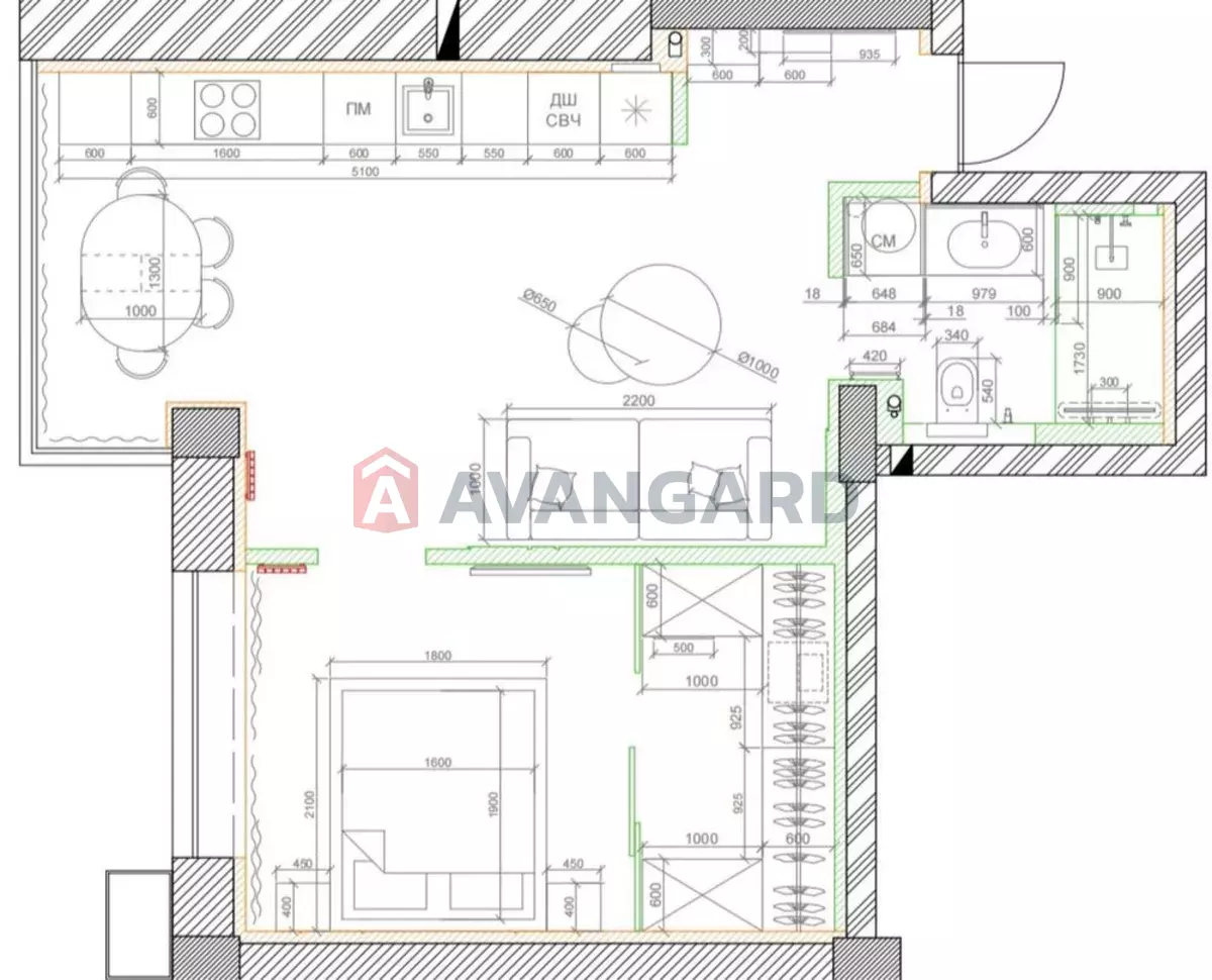 1 кім. квартира, 49/-/23 кв. м., 10/16 поверх фото 2 1 кім. квартира, 49/-/23 кв. м., 10/16 поверх фото 2