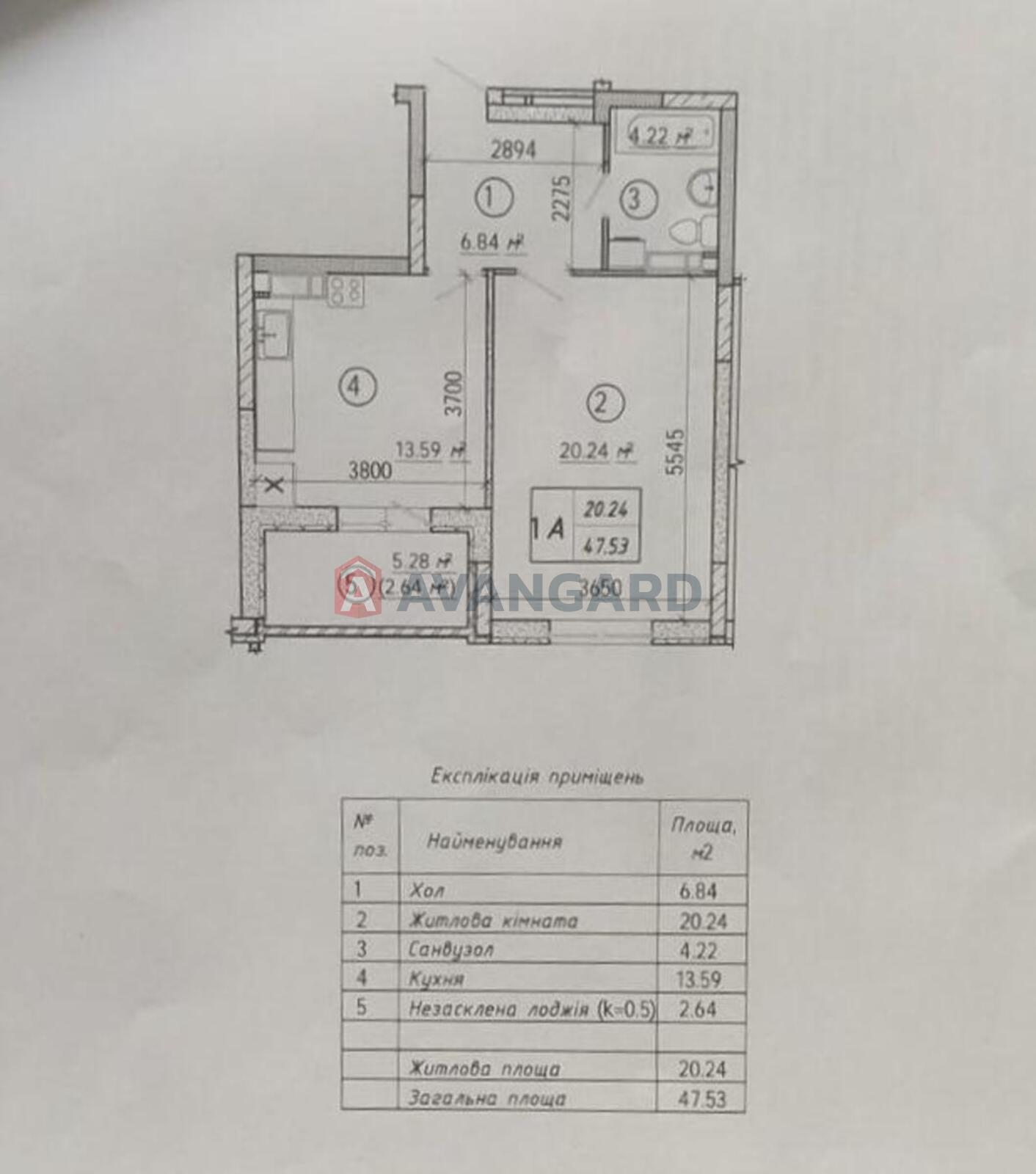 1 кім. квартира, 47/-/13 кв. м., 20/25 поверх фото 4 1 кім. квартира, 47/-/13 кв. м., 20/25 поверх фото 4