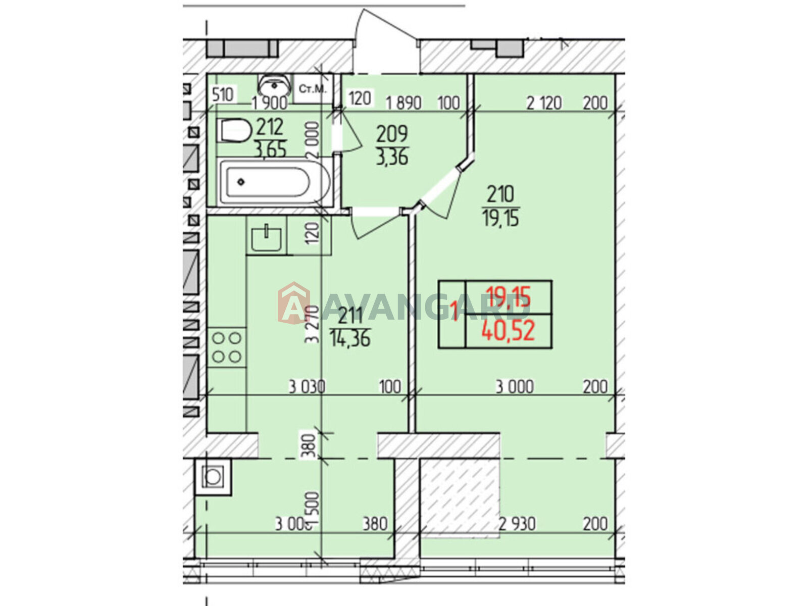 1 кім. квартира, 40/-/- кв. м., 1/11 поверх фото 8 1 кім. квартира, 40/-/- кв. м., 1/11 поверх фото 8