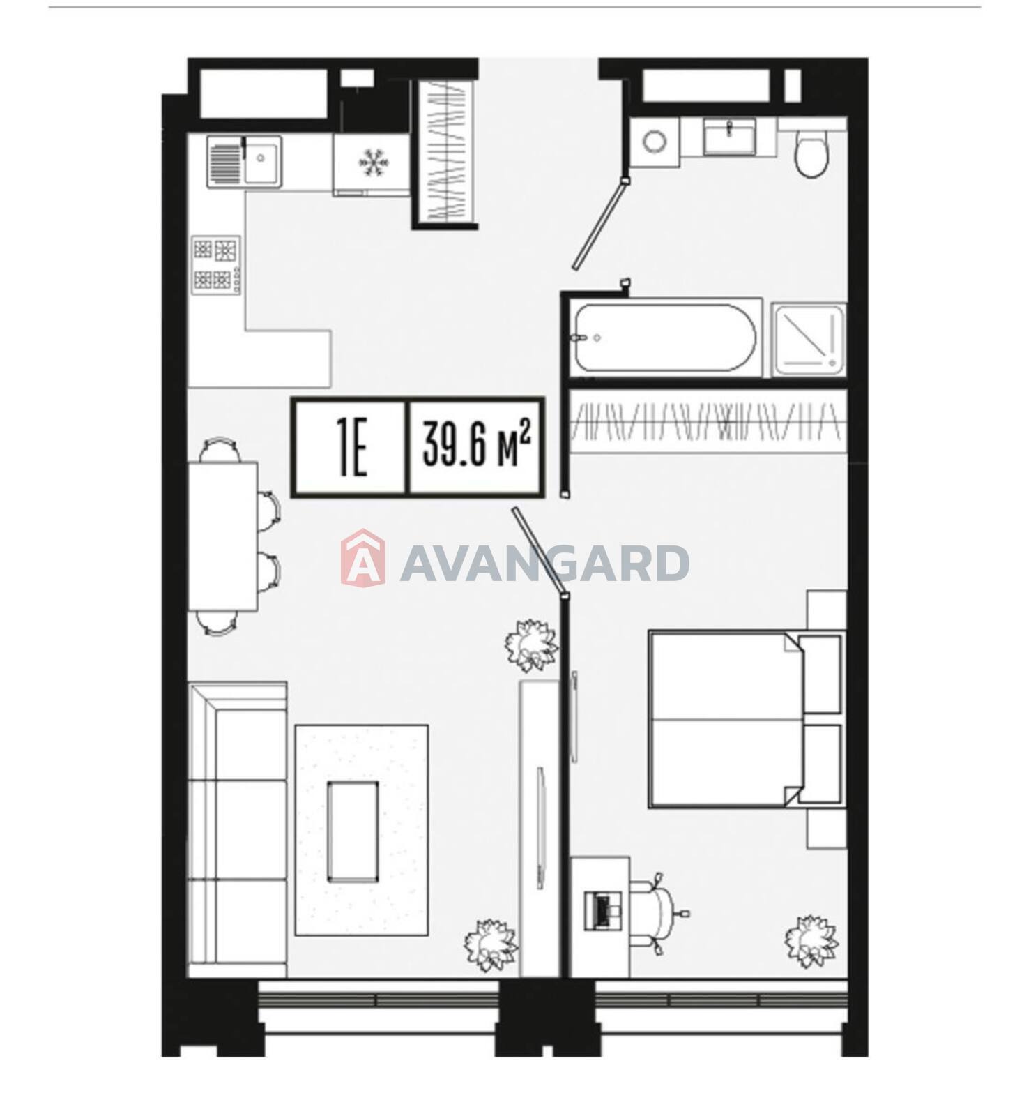 1 кім. квартира, 39,6/-/15 кв. м., 15/24 поверх фото 12 1 кім. квартира, 39,6/-/15 кв. м., 15/24 поверх фото 12