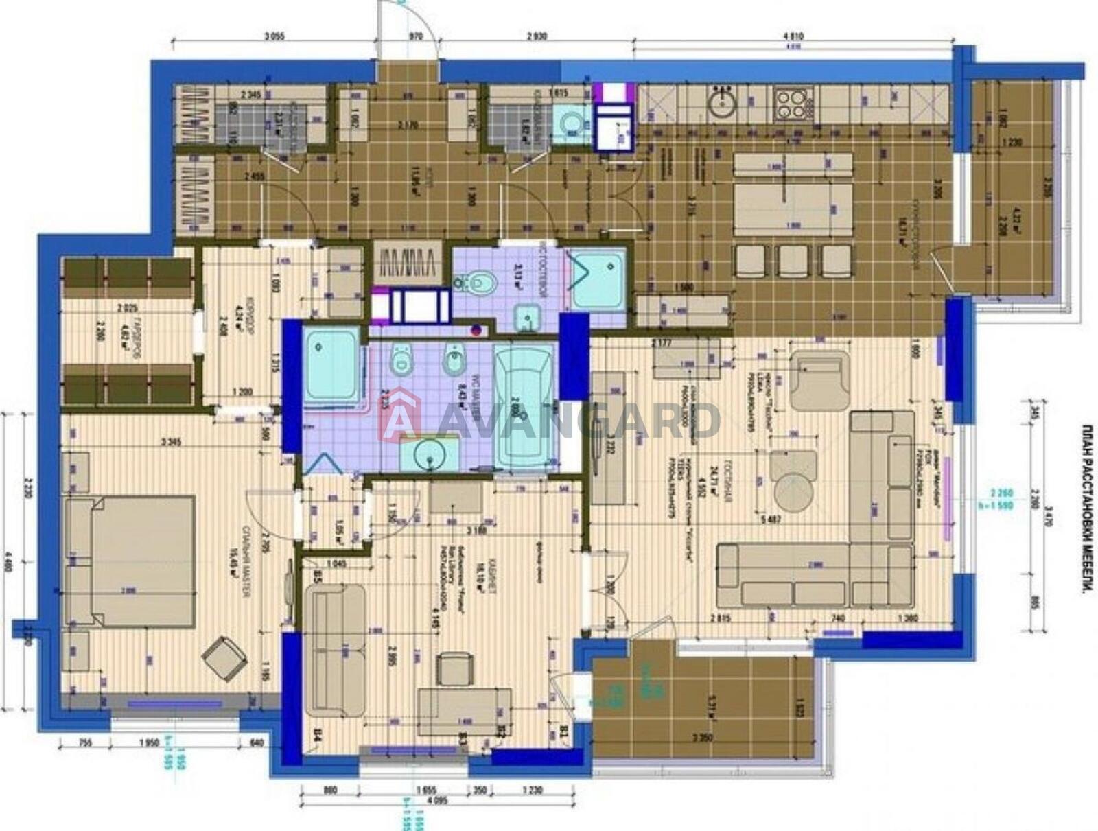 3 кім. квартира, 124/40/35 кв. м., 17/24 поверх фото 13 3 кім. квартира, 124/40/35 кв. м., 17/24 поверх фото 13