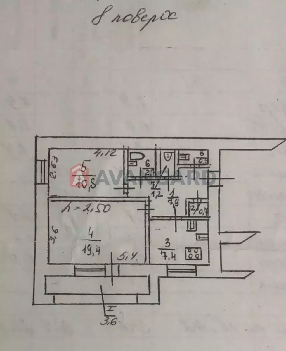 2 кім. квартира, 54/-/8 кв. м., 8/16 поверх фото 9 2 кім. квартира, 54/-/8 кв. м., 8/16 поверх фото 9