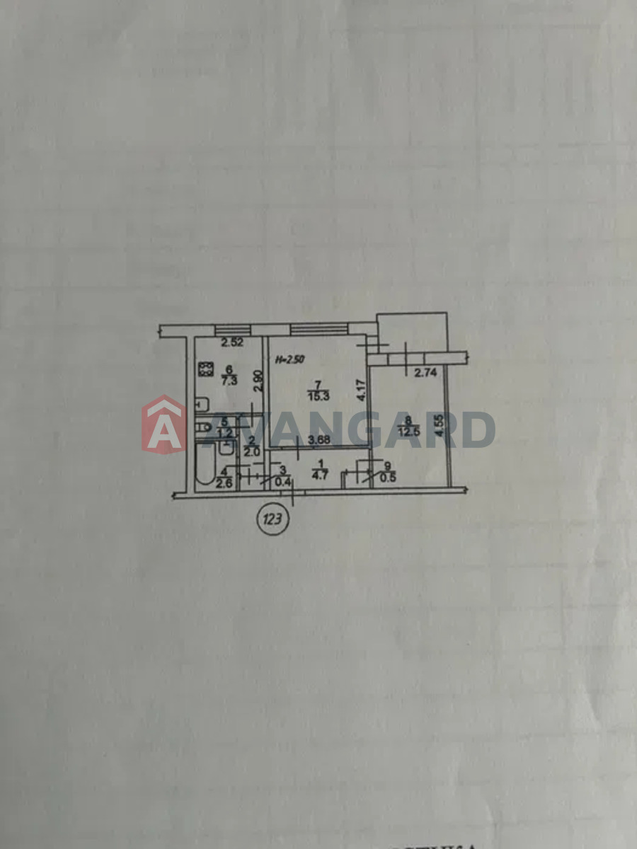 2 кім. квартира, 48/-/7 кв. м., 4/9 поверх фото 7 2 кім. квартира, 48/-/7 кв. м., 4/9 поверх фото 7
