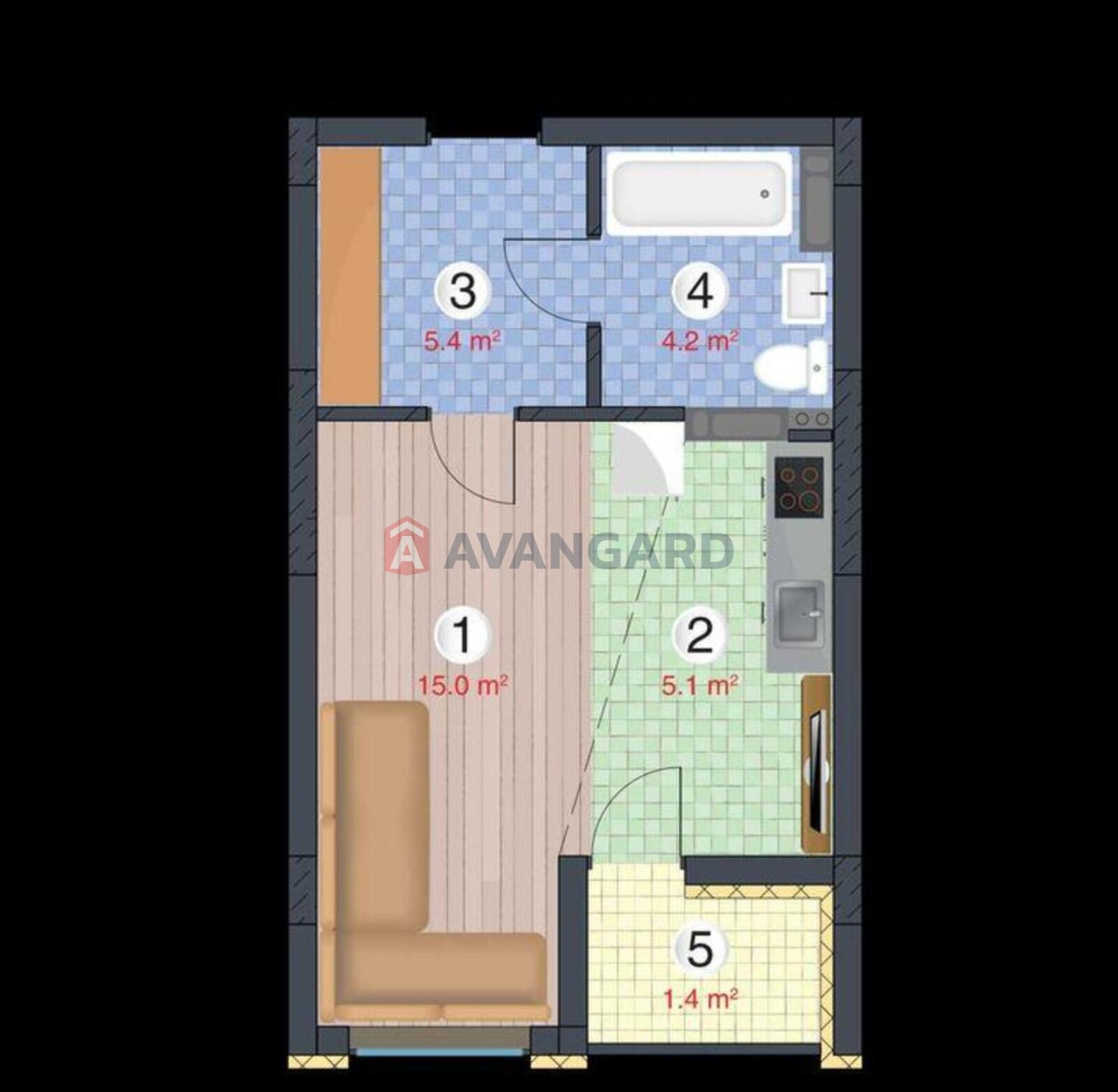 1 кім. квартира, 31/-/5 кв. м., 21/27 поверх фото 1 1 кім. квартира, 31/-/5 кв. м., 21/27 поверх фото 1