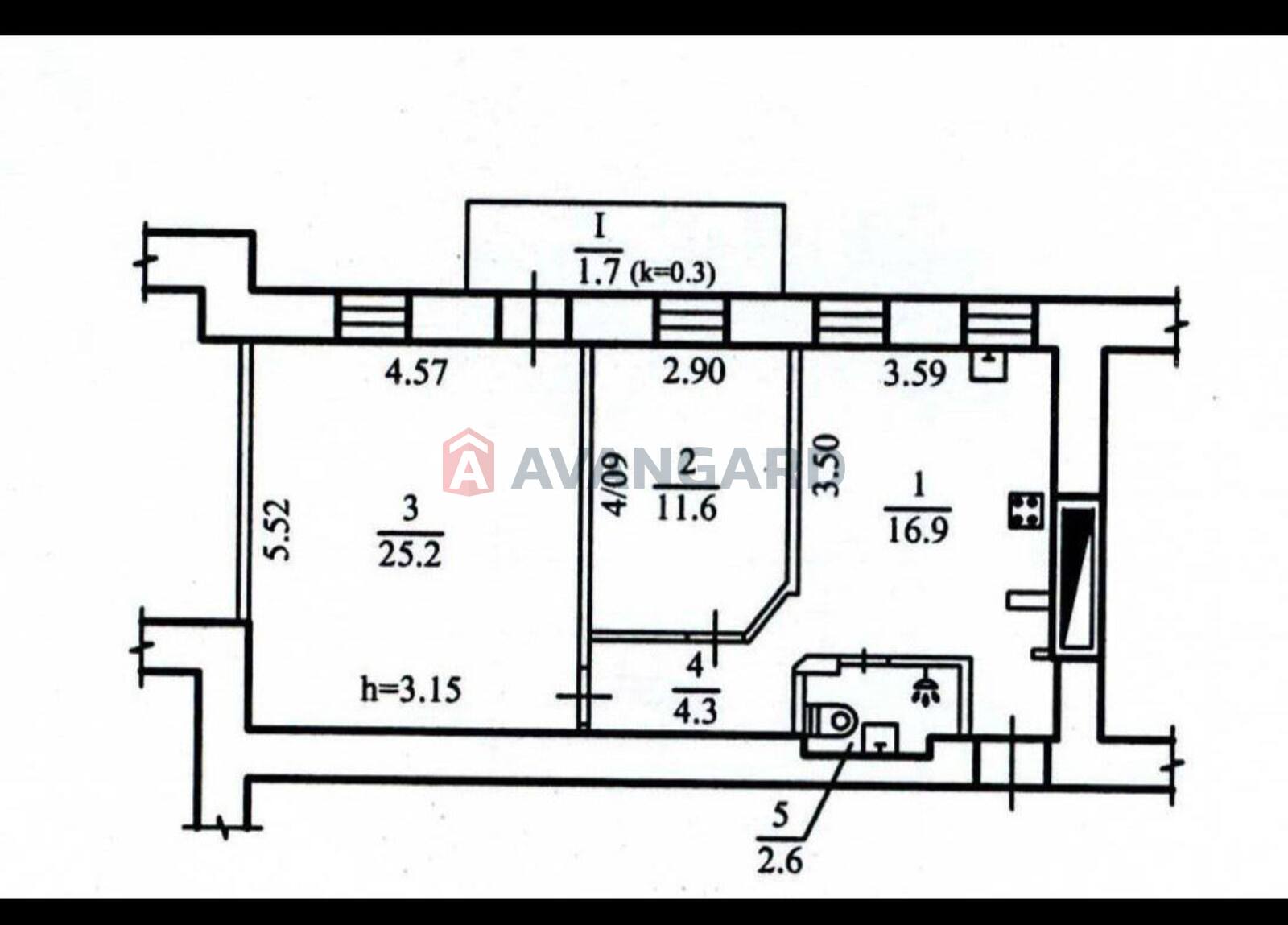 2 кім. квартира, 62/37/17 кв. м., 2/3 поверх фото 13 2 кім. квартира, 62/37/17 кв. м., 2/3 поверх фото 13