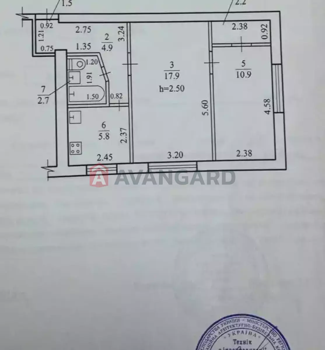 2 кім. квартира, 45/22/6 кв. м., 1/5 поверх фото 2 2 кім. квартира, 45/22/6 кв. м., 1/5 поверх фото 2
