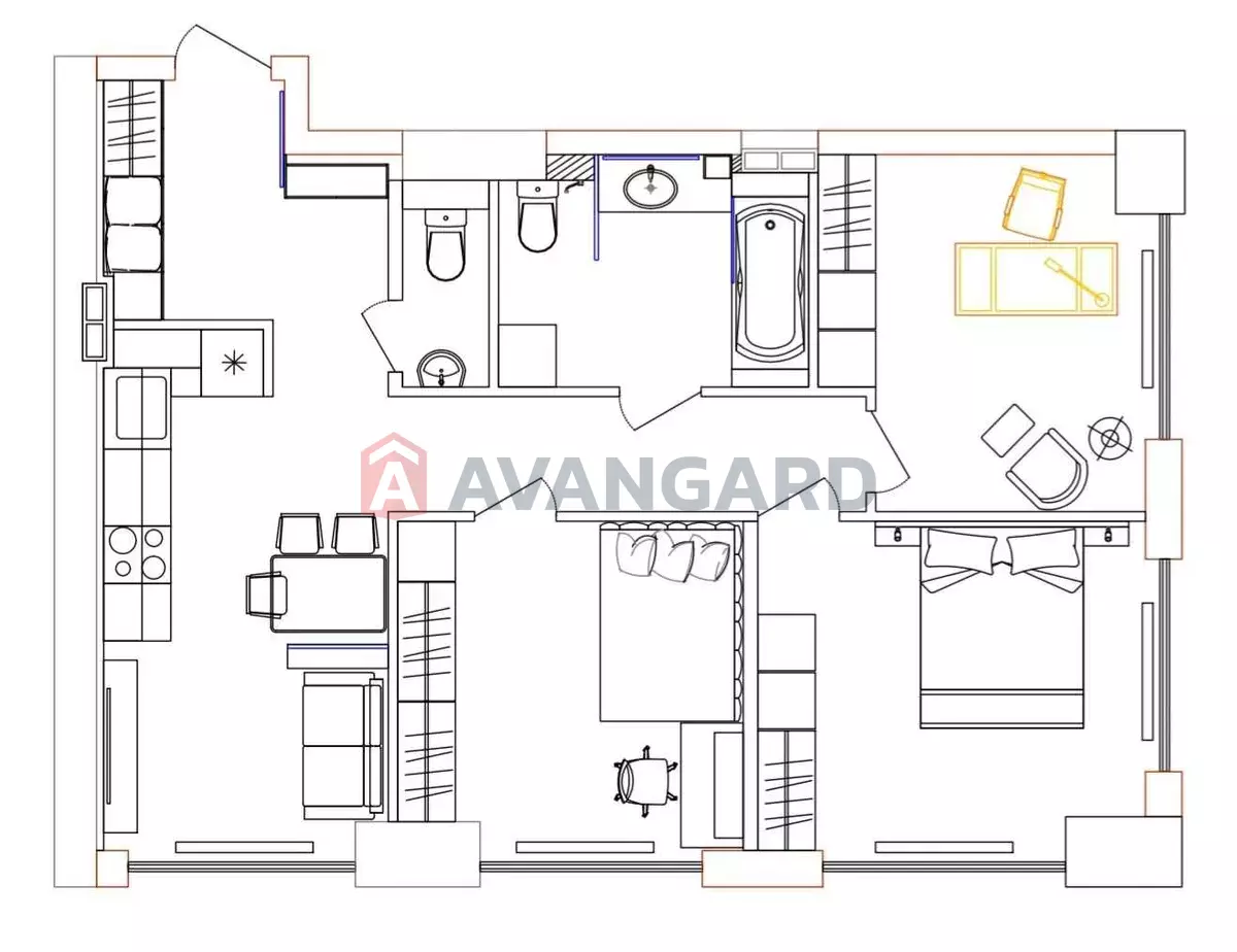 3 комн. квартира, 79/-/20 кв. м., 5/25 этаж фото 5 3 комн. квартира, 79/-/20 кв. м., 5/25 этаж фото 5