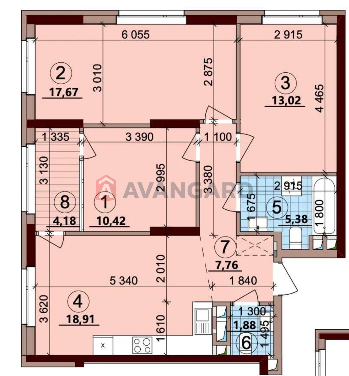 3 кім. квартира, 80/-/19 кв. м., 5/25 поверх фото 2 3 кім. квартира, 80/-/19 кв. м., 5/25 поверх фото 2