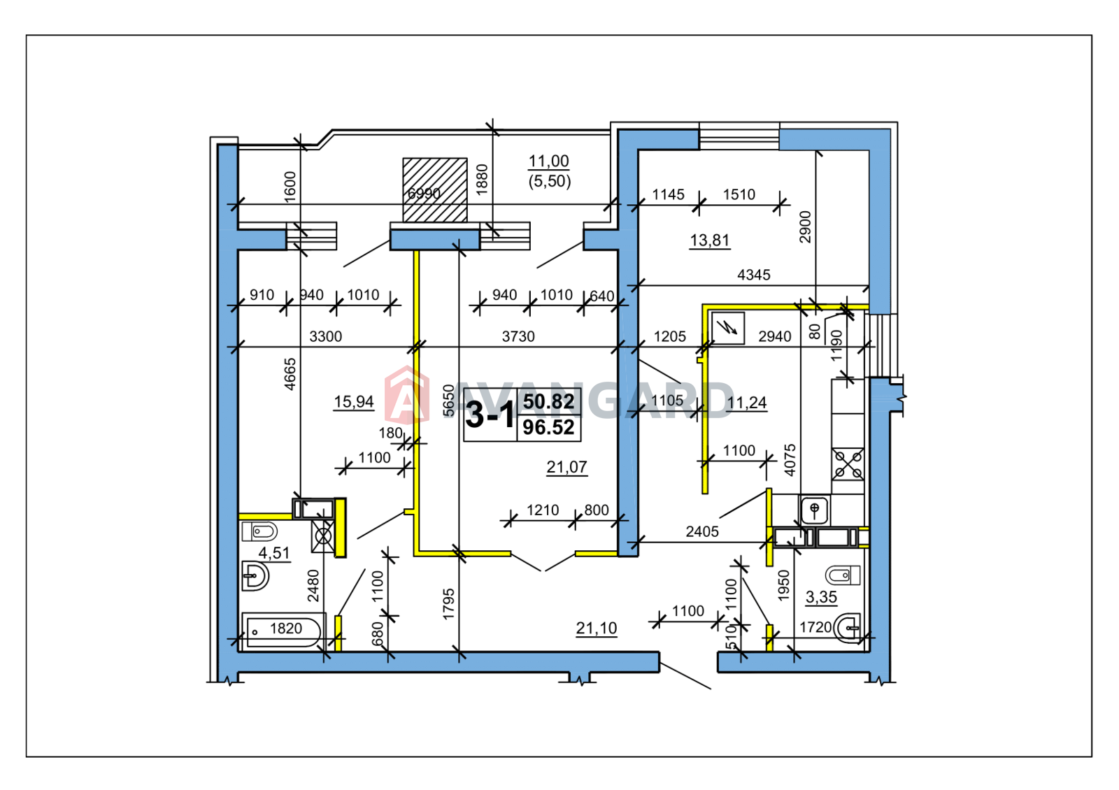 3 комн. квартира, 96,5/51/11 кв. м., 4/9 этаж фото 1 3 комн. квартира, 96,5/51/11 кв. м., 4/9 этаж фото 1