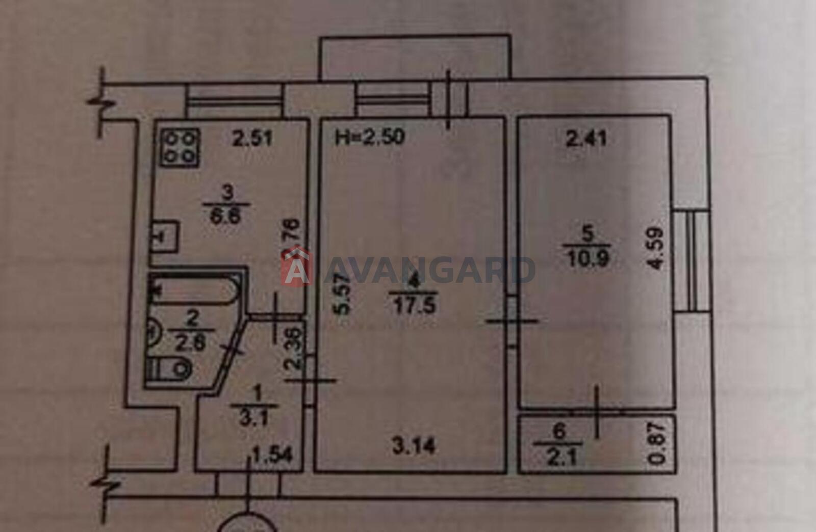 2 кім. квартира, 43,5/28,4/6,6 кв. м., 3/5 поверх фото 1 2 кім. квартира, 43,5/28,4/6,6 кв. м., 3/5 поверх фото 1