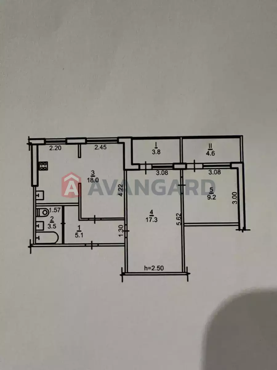 3 кім. квартира, 62/-/- кв. м., 2/9 поверх фото 2 3 кім. квартира, 62/-/- кв. м., 2/9 поверх фото 2