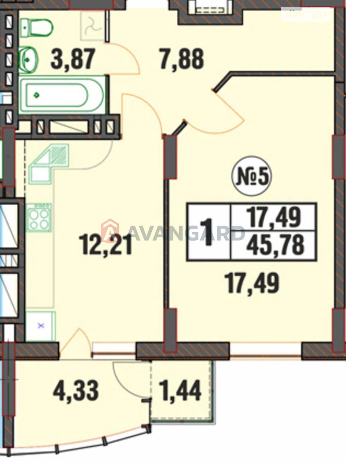 1 кім. квартира, 47/-/- кв. м., 16/16 поверх фото 23 1 кім. квартира, 47/-/- кв. м., 16/16 поверх фото 23