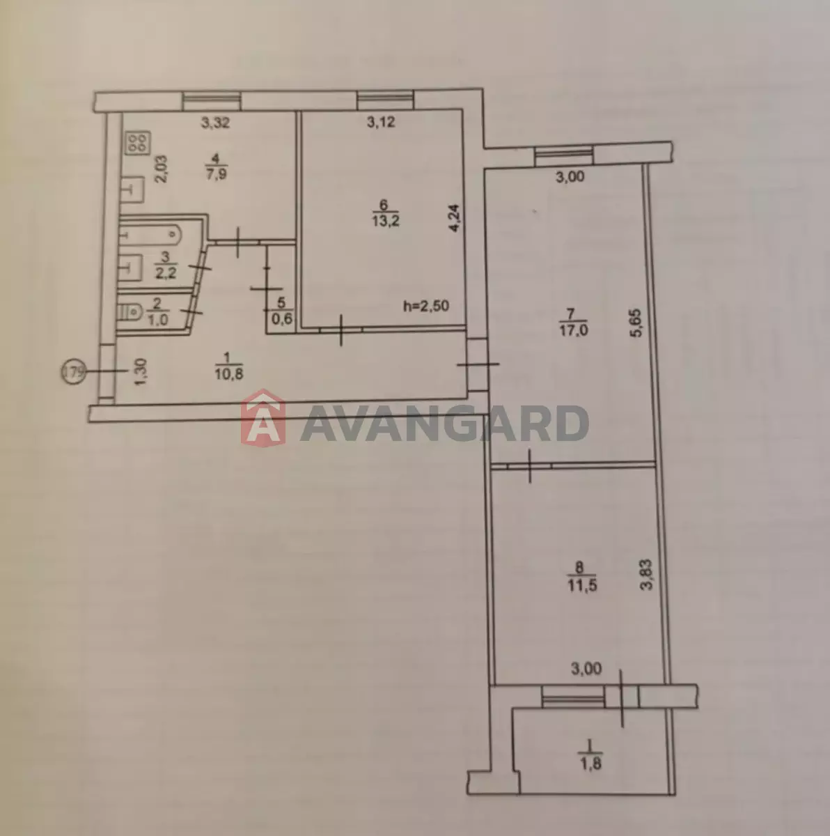 3 кім. квартира, 67/42/8 кв. м., 1/9 поверх фото 9 3 кім. квартира, 67/42/8 кв. м., 1/9 поверх фото 9