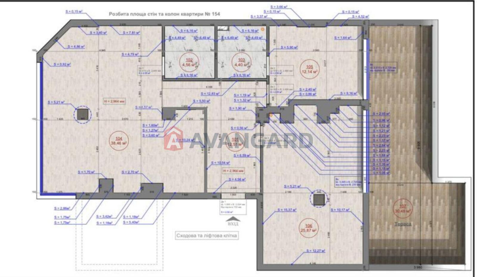 2 кім. квартира, 105/-/25 кв. м., 10/11 поверх фото 6 2 кім. квартира, 105/-/25 кв. м., 10/11 поверх фото 6