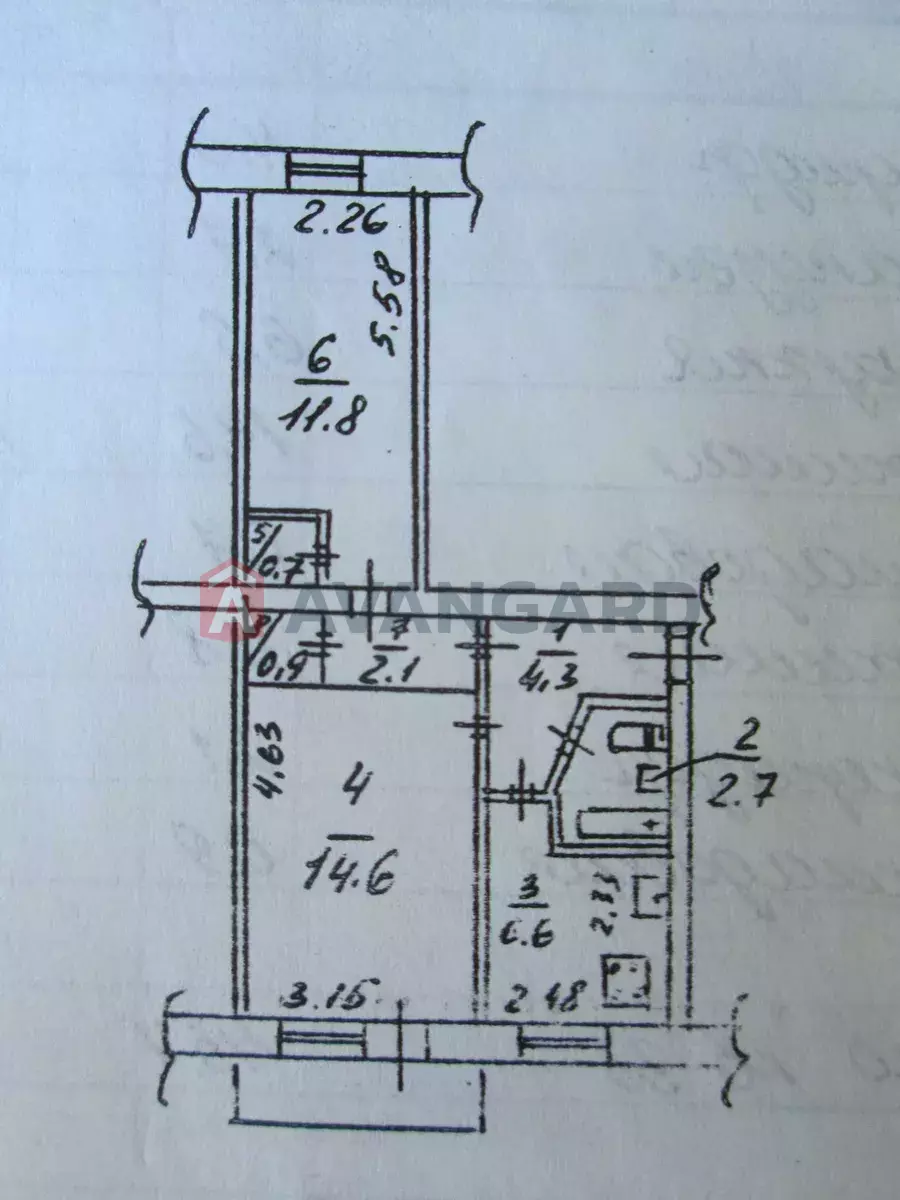 2 комн. квартира, 43/-/6 кв. м., 4/5 этаж фото 2 2 комн. квартира, 43/-/6 кв. м., 4/5 этаж фото 2